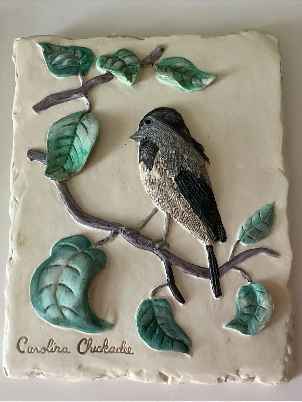 Hens-feathers Green and Cream Botanical Bird Wall Decor
